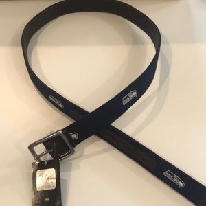 Seahawks leather belt